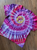 XL Women’s Buccee’s Tie Dye T-Shirt | Pink and Purple No Sleep Til Buccee’s Handmade Spiral Tie Dye Short Sleeve