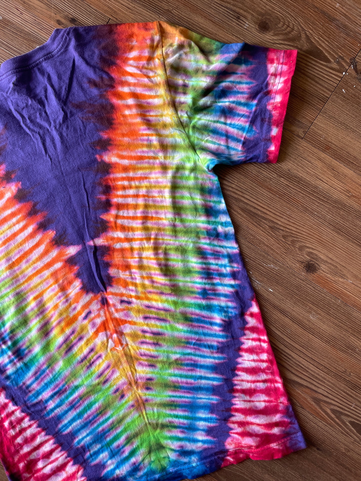 MEDIUM Men’s Nike Just Do It Purple Tie Dye T-Shirt | Purple Rainbow Handmade Reverse Tie Dye Short Sleeve