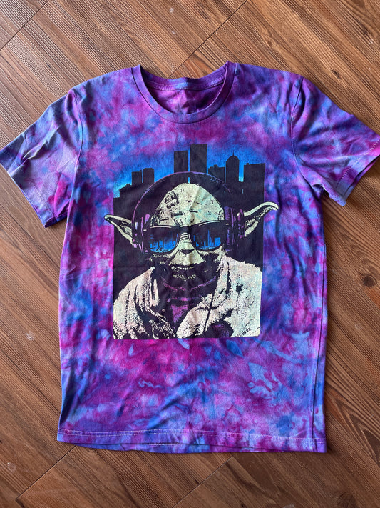 MEDIUM Men’s Urban Yoda T-Shirt | Stars Wars Handmade Galaxy Tie Dye Short Sleeve
