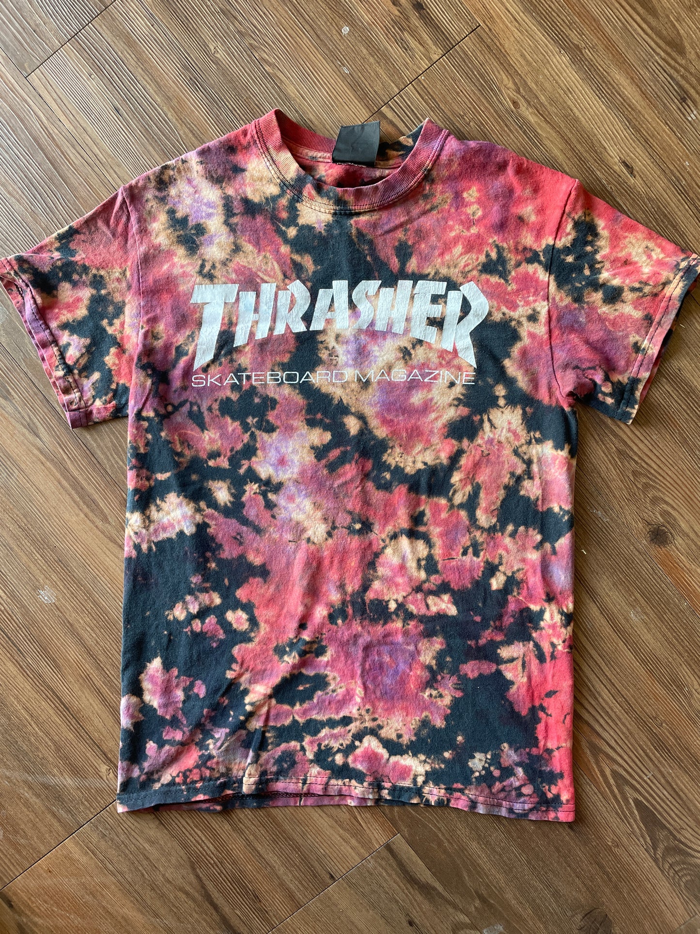 SMALL Men’s Thrasher Magazine T-Shirt | Thrasher Skateboard Handmade Reverse Tie Dye Short Sleeve