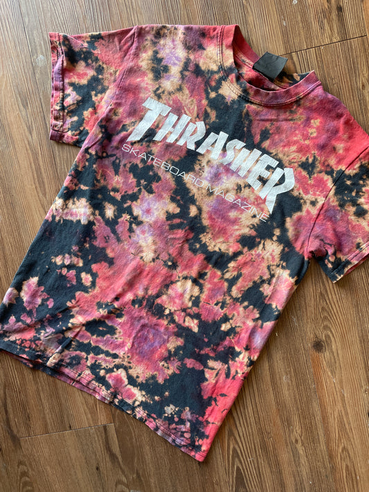 SMALL Men’s Thrasher Magazine T-Shirt | Thrasher Skateboard Handmade Reverse Tie Dye Short Sleeve