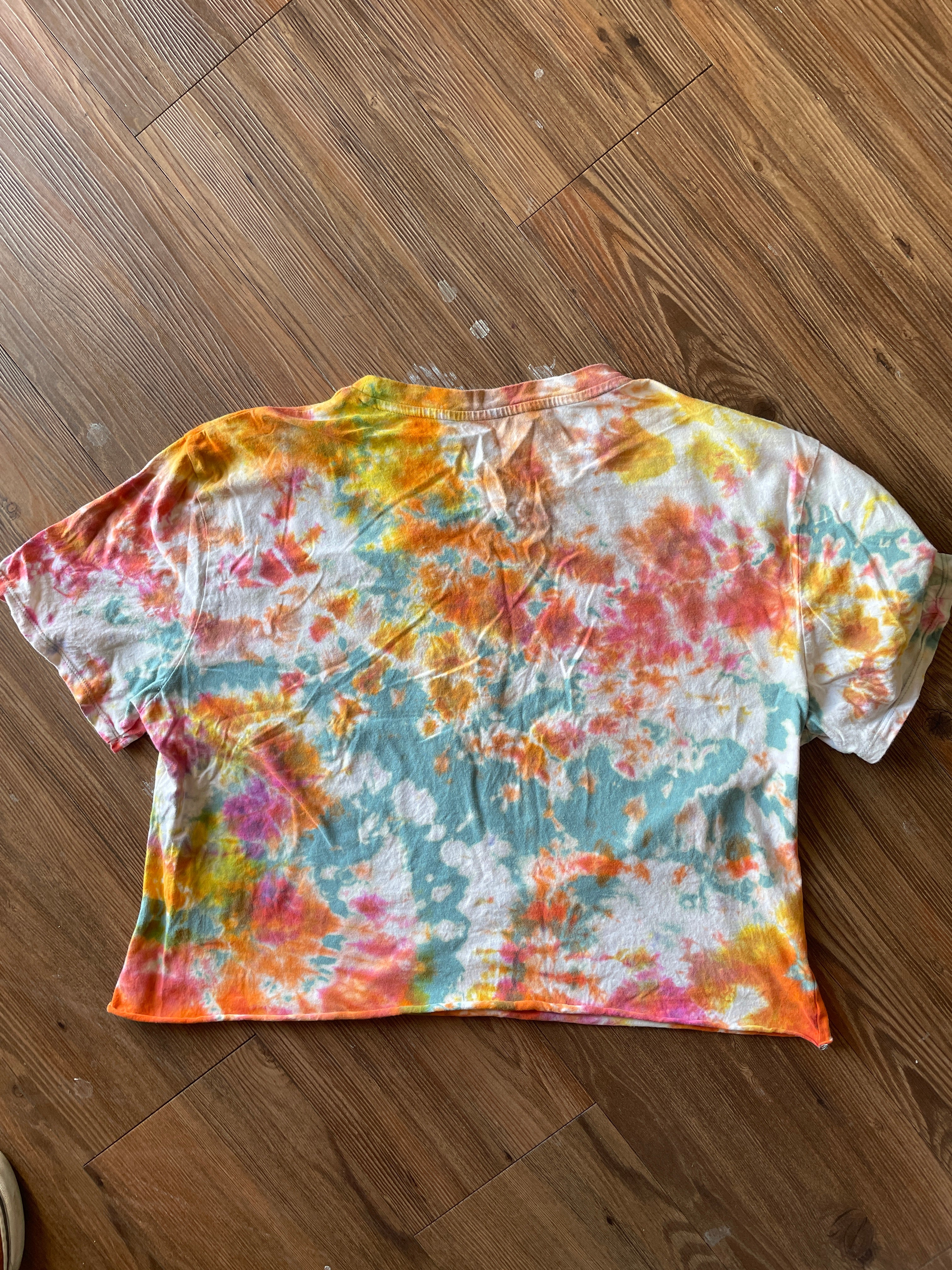 XL Women’s Butterfly Tie Dye Crop Top | Entemology  Reverse Tie Dye Short Sleeve