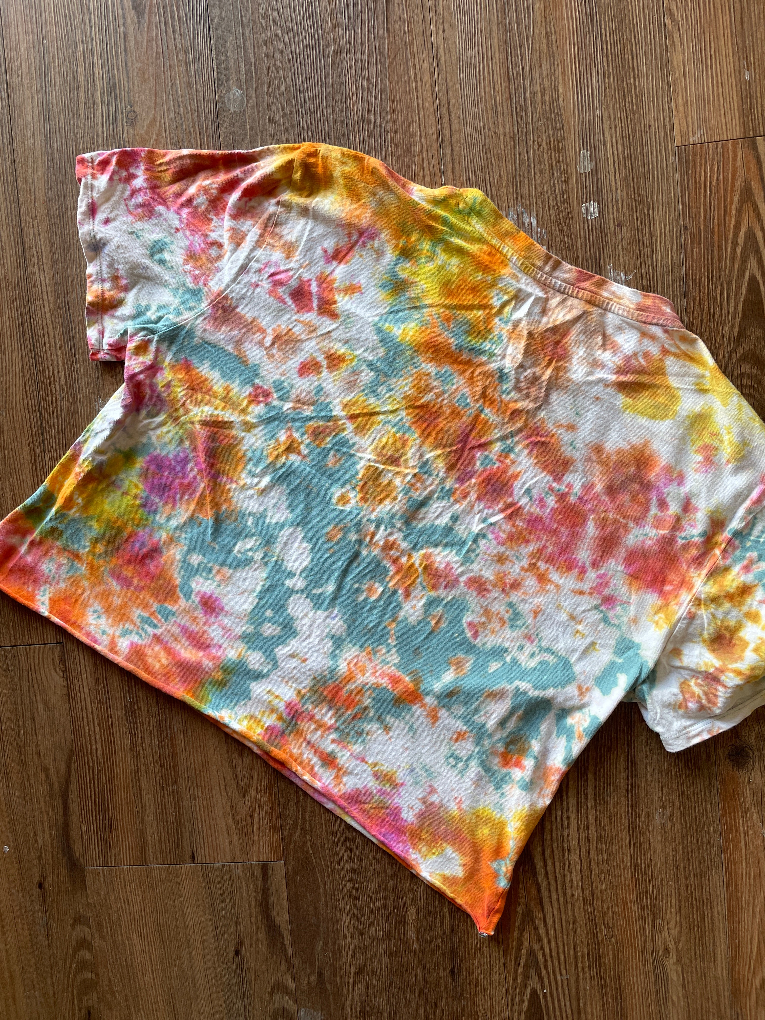 XL Women’s Butterfly Tie Dye Crop Top | Entemology  Reverse Tie Dye Short Sleeve