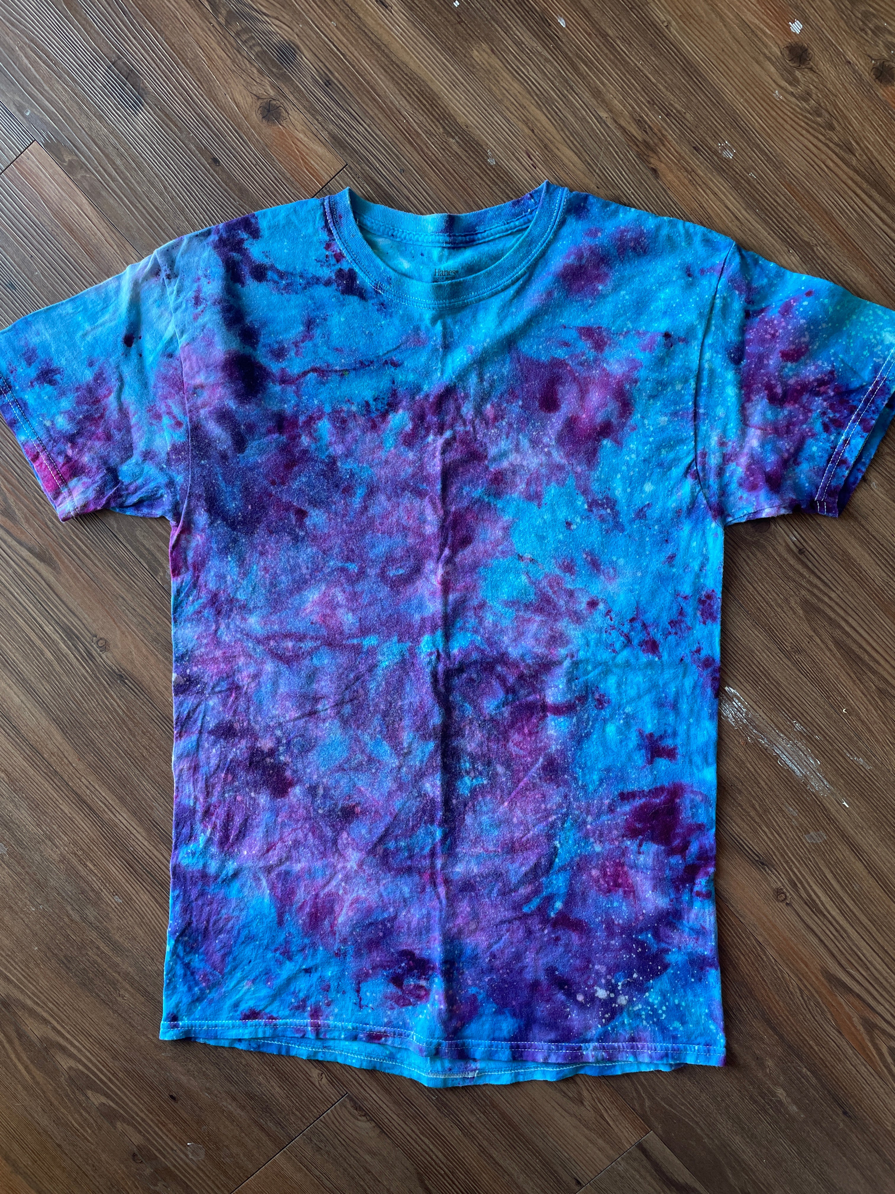 MEDIUM Men’s Galaxy Dye Tie Dye T-Shirt | Blue and Purple Space Ice Dye Tie Dye Short Sleeve