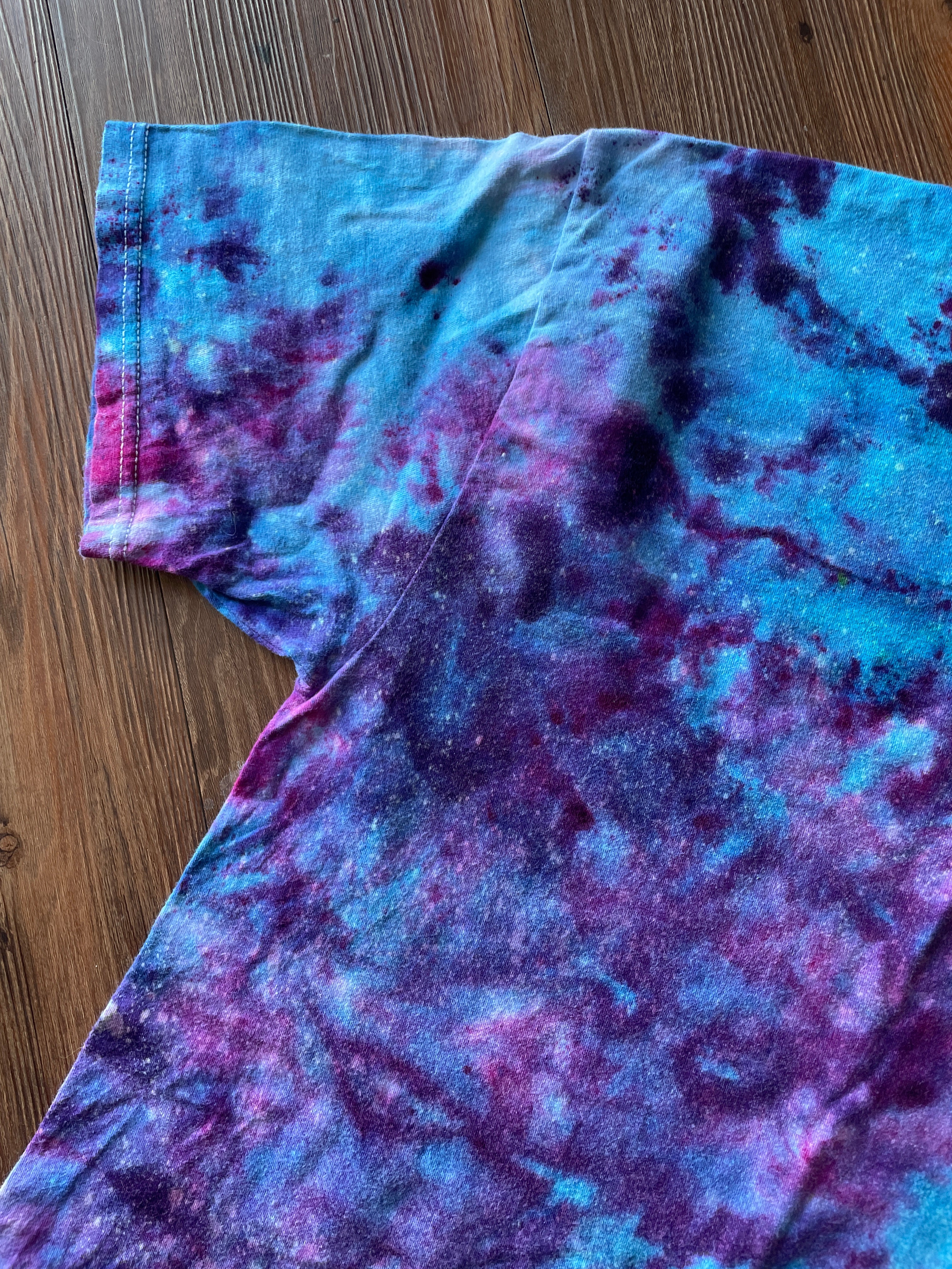 MEDIUM Men’s Galaxy Dye Tie Dye T-Shirt | Blue and Purple Space Ice Dye Tie Dye Short Sleeve