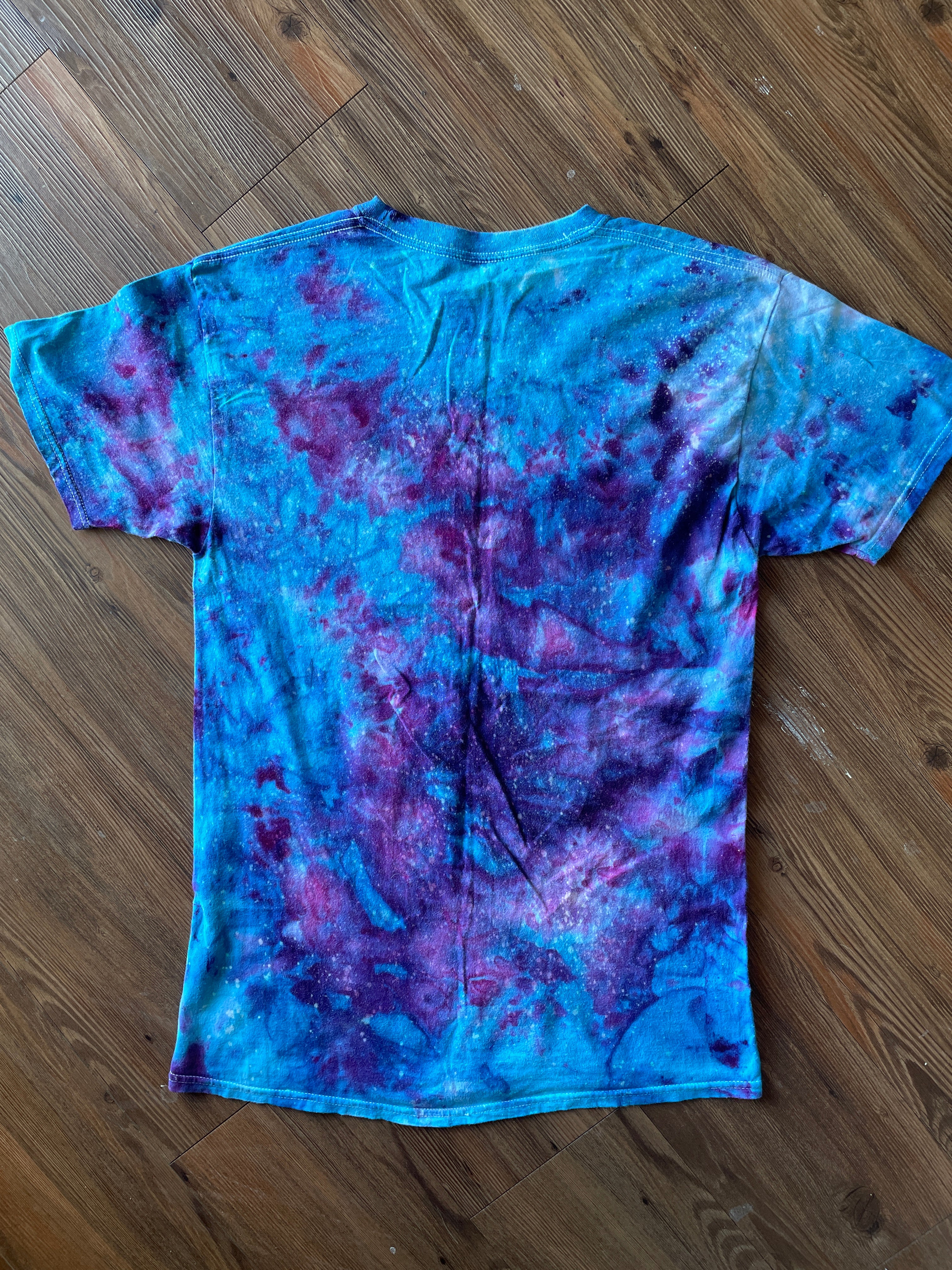 MEDIUM Men’s Galaxy Dye Tie Dye T-Shirt | Blue and Purple Space Ice Dye Tie Dye Short Sleeve