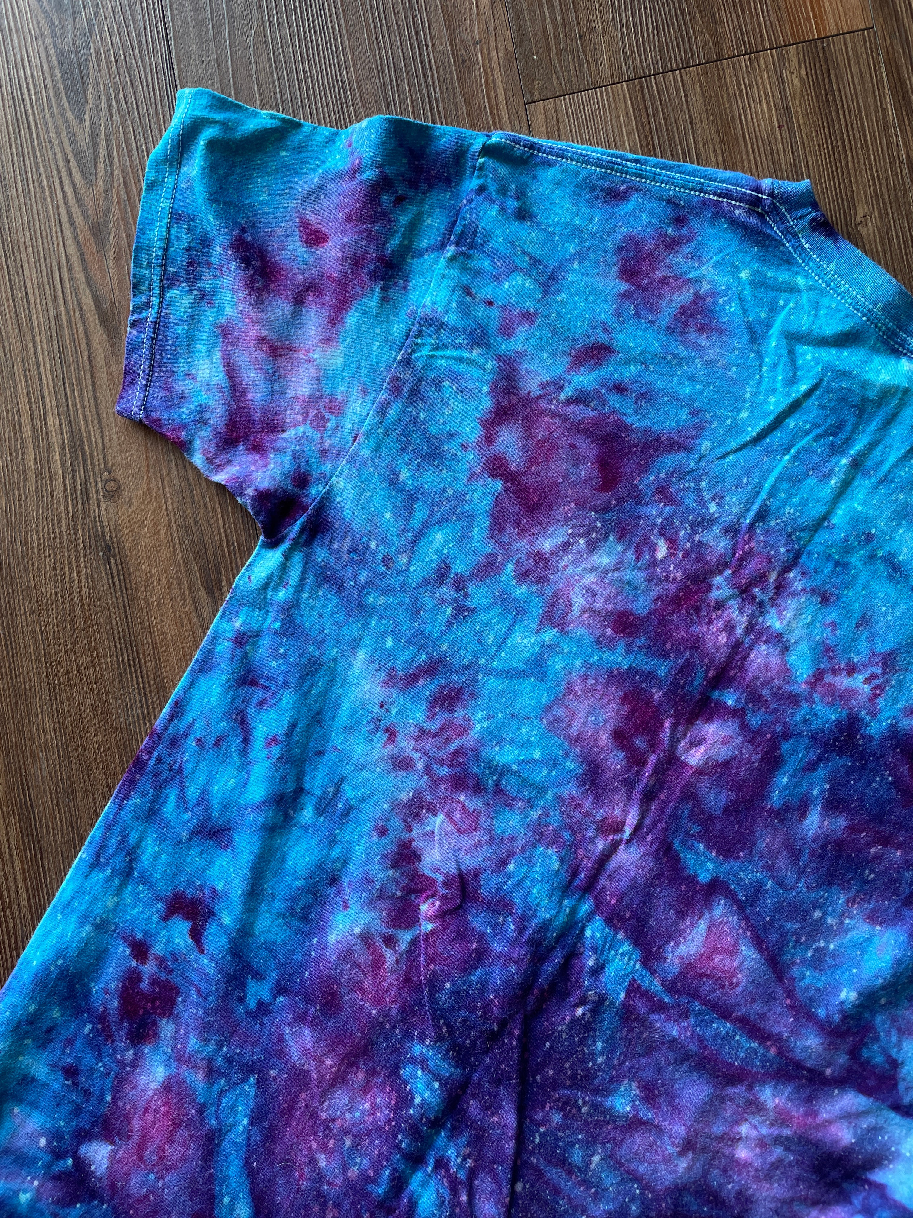 MEDIUM Men’s Galaxy Dye Tie Dye T-Shirt | Blue and Purple Space Ice Dye Tie Dye Short Sleeve