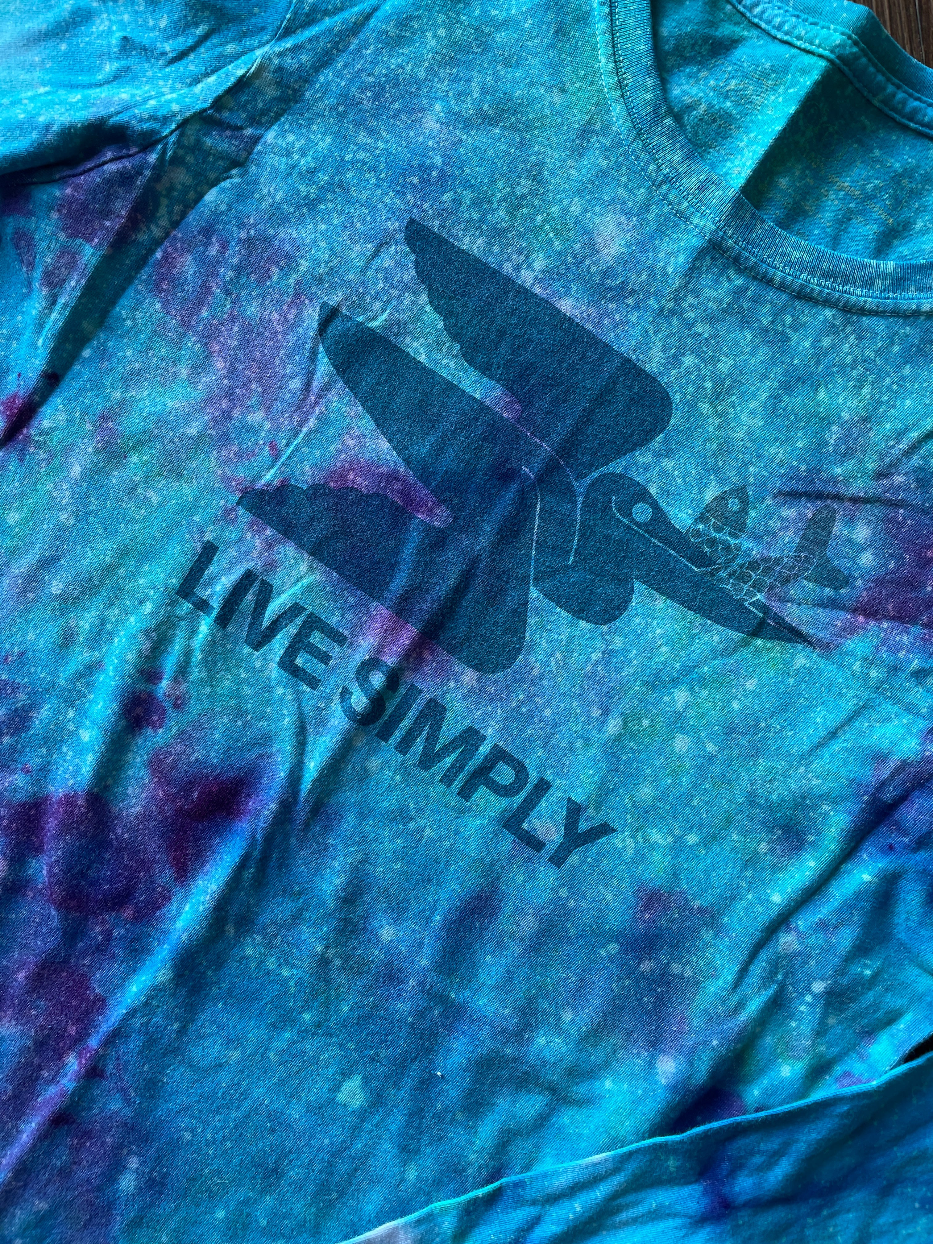 SMALL Women’s Live Simply Patagonia Fishing Tie Dye T-Shirt | Galaxy Dye Tie Dye Long Sleeve