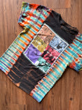 Medium Men’s Friends Handmade Tie Dye T-Shirt | Multicolor Pleated Reverse Tie Dye Short Sleeve