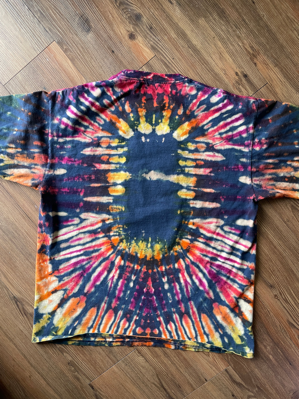 XL Men’s NBA Utah Jazz Handmade Tie Dye T-Shirt | Red and Orange Pleated Tie Dye Short Sleeve