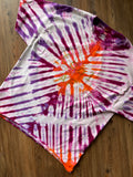 XL Men’s COOL AF Handmade Tie Dye T-Shirt | Pink and Orange Pleated Tie Dye Short Sleeve