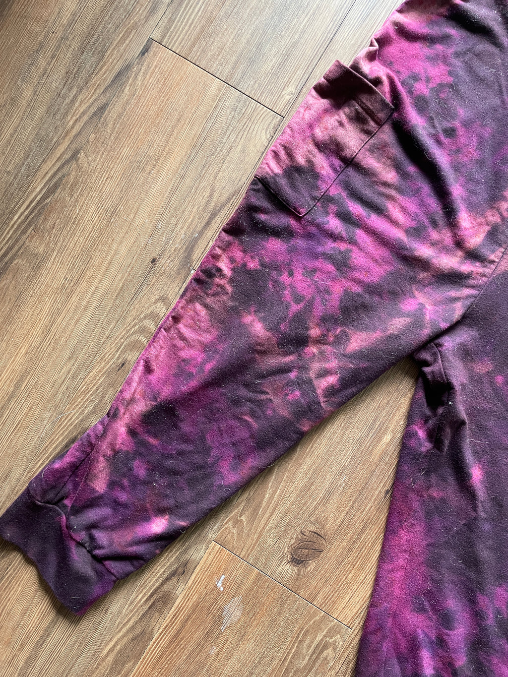 Medium Women's Handmade Tie Dye Jumpsuit | Maroon and Black Crumpled Sleeveless Jumpsuit