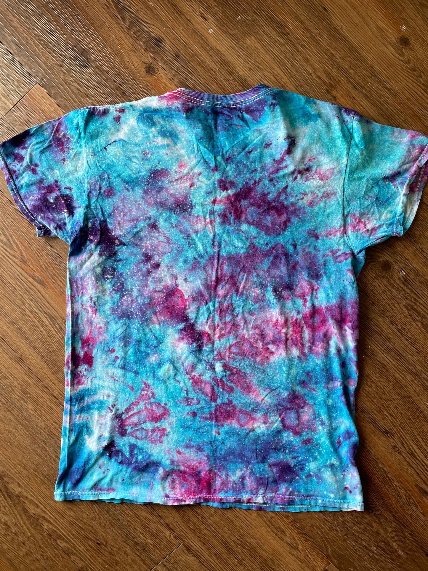 Large Men’s Galaxy Dye Tie Dye T-Shirt | Blue and Purple Space Ice Dye Tie Dye Short Sleeve