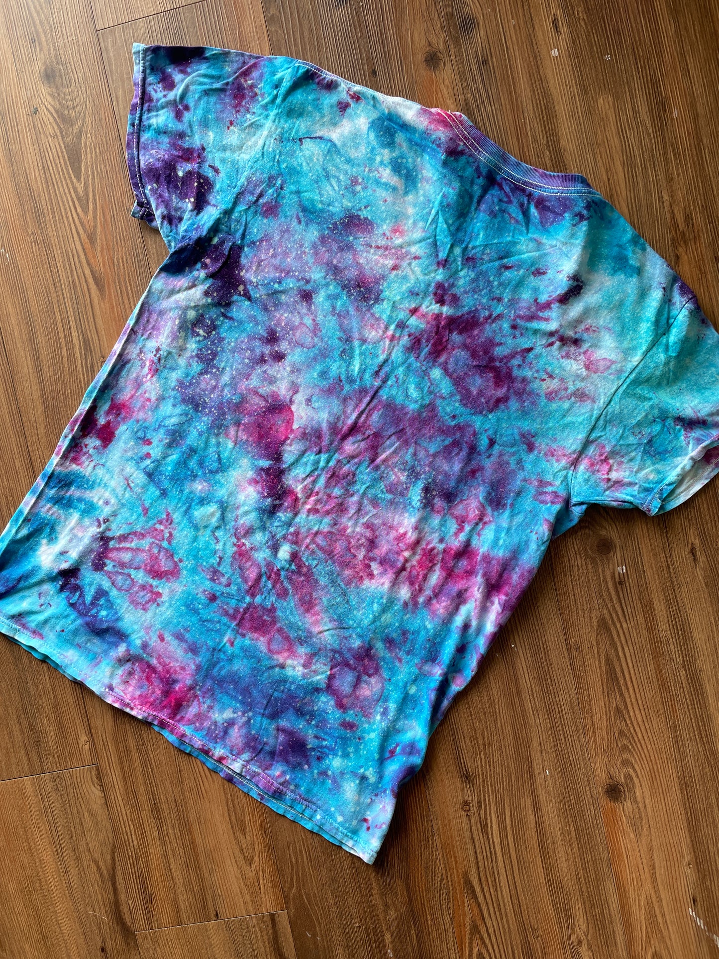 Large Men’s Galaxy Dye Tie Dye T-Shirt | Blue and Purple Space Ice Dye Tie Dye Short Sleeve