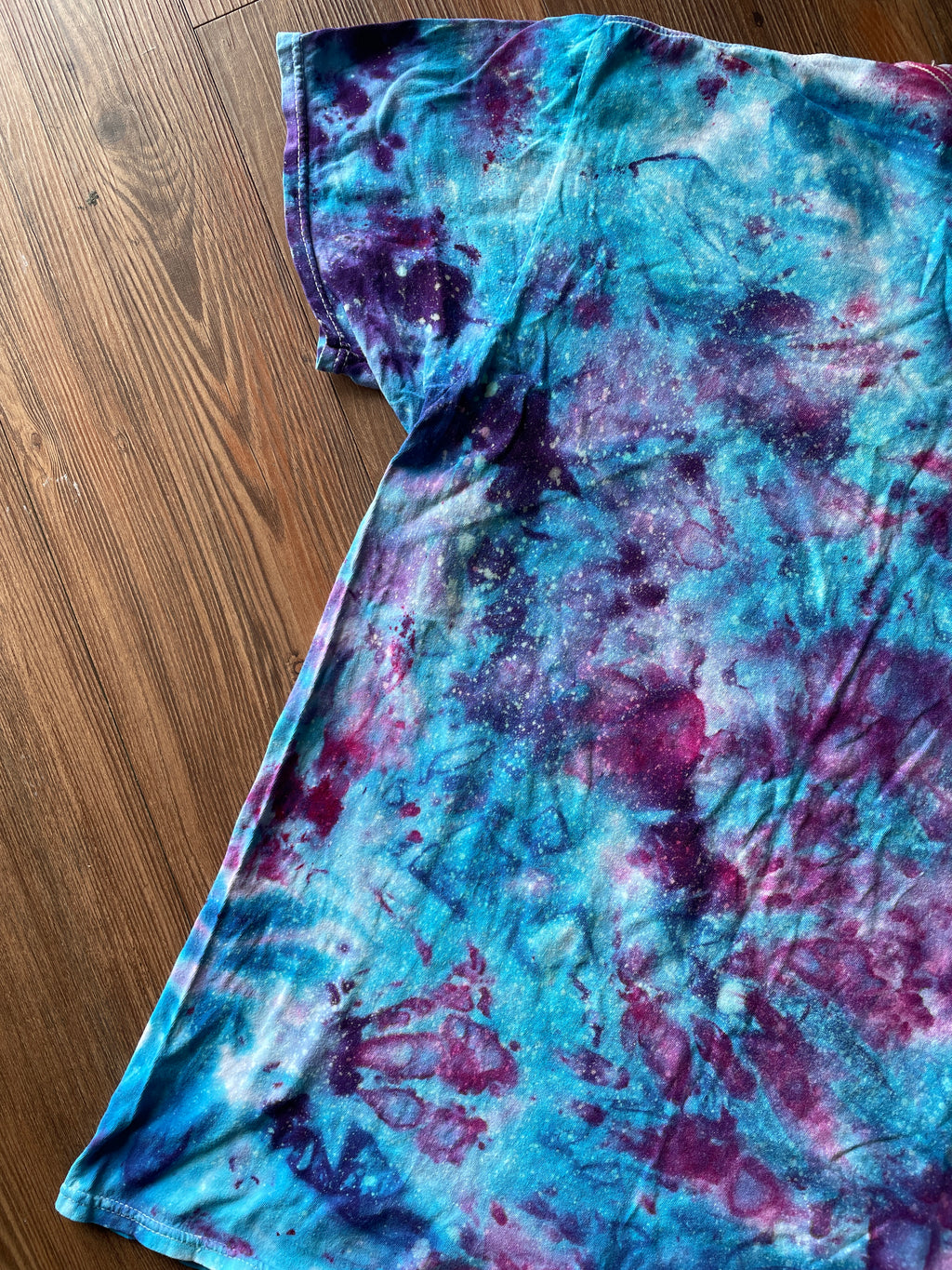 Large Men’s Galaxy Dye Tie Dye T-Shirt | Blue and Purple Space Ice Dye Tie Dye Short Sleeve