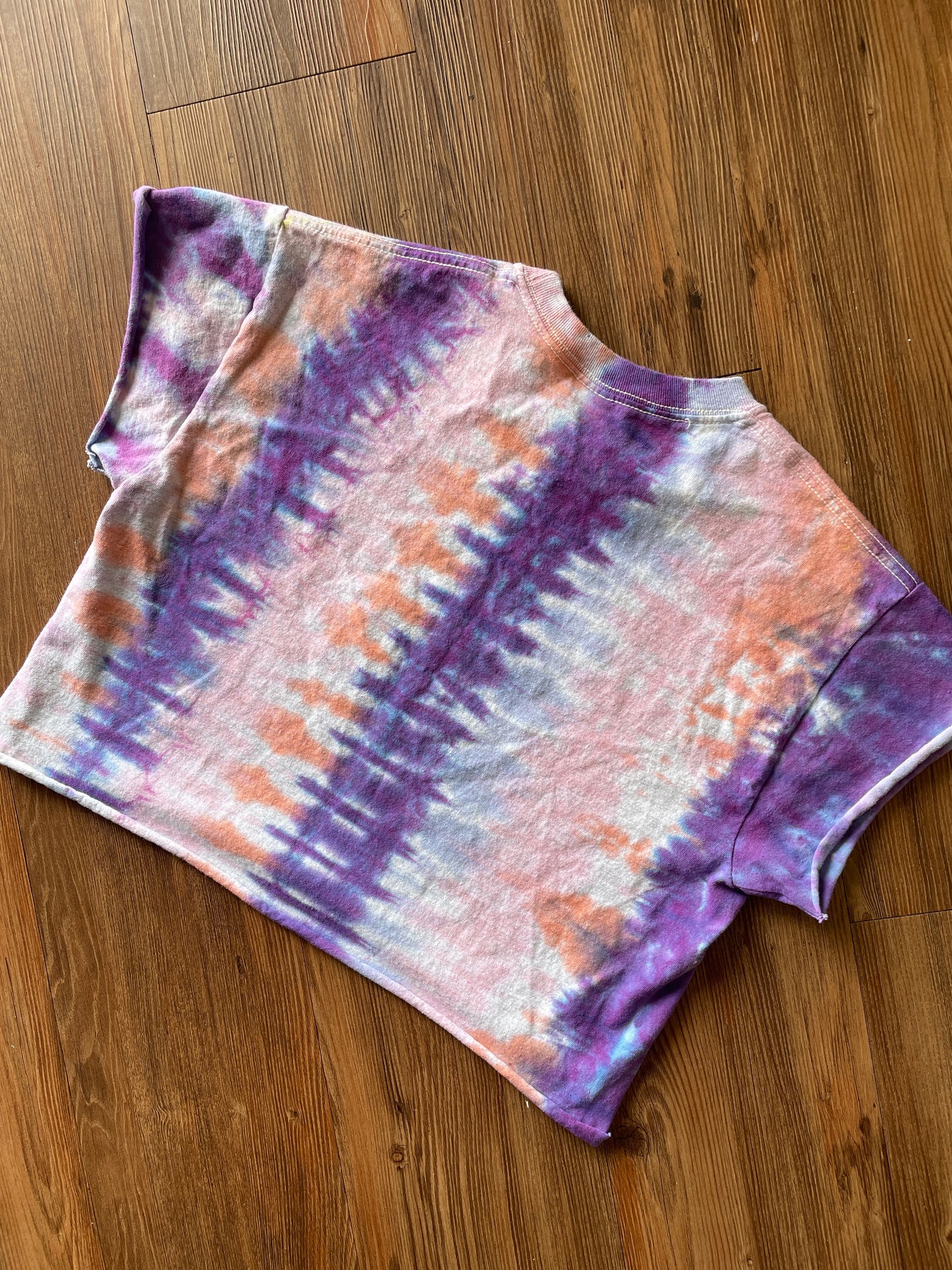 Medium Men’s Think: It's Not Illegal Yet Dye Crop Top | Pink and Purple Tie Dye Short Sleeve