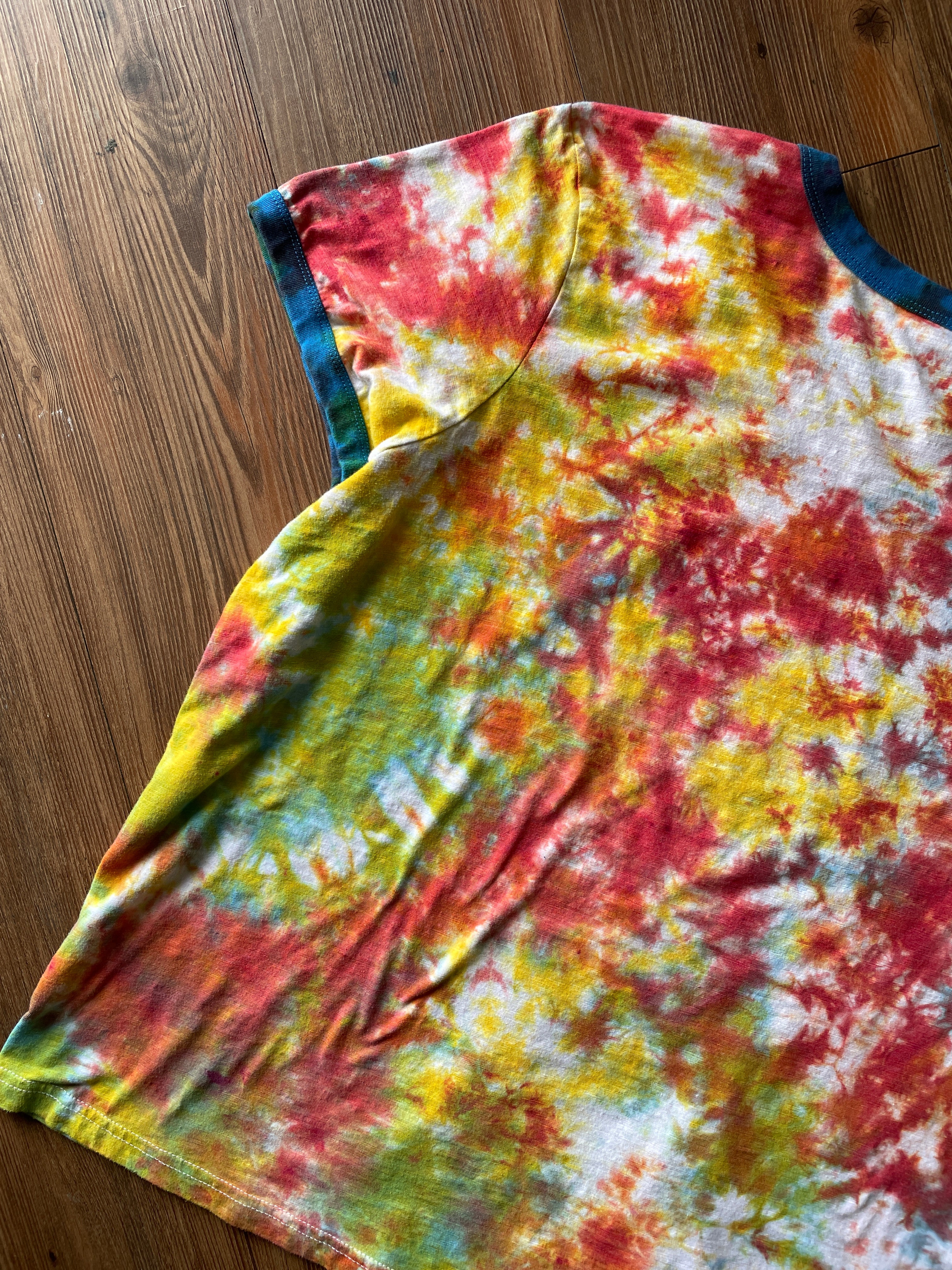 2XL Men’s Super Mario Super Fly Tie Dye T-Shirt | Rainbow Crumpled Tie Dye Short Sleeve