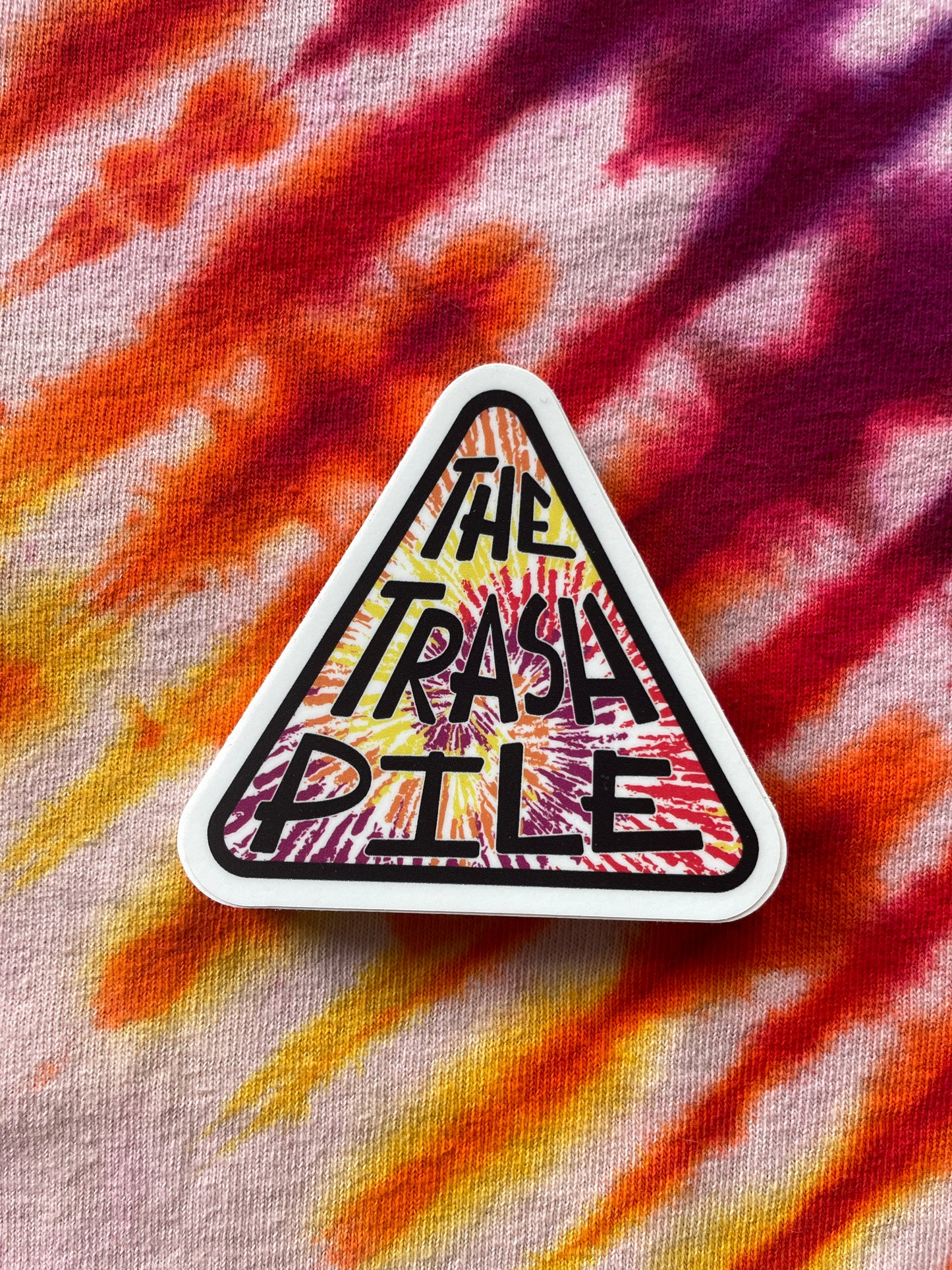 The Trash Pile Logo Sticker—OG Design—Multicolor Red, Orange, and Yellow