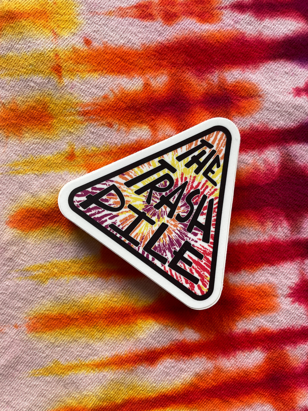 The Trash Pile Logo Sticker—OG Design—Multicolor Red, Orange, and Yellow
