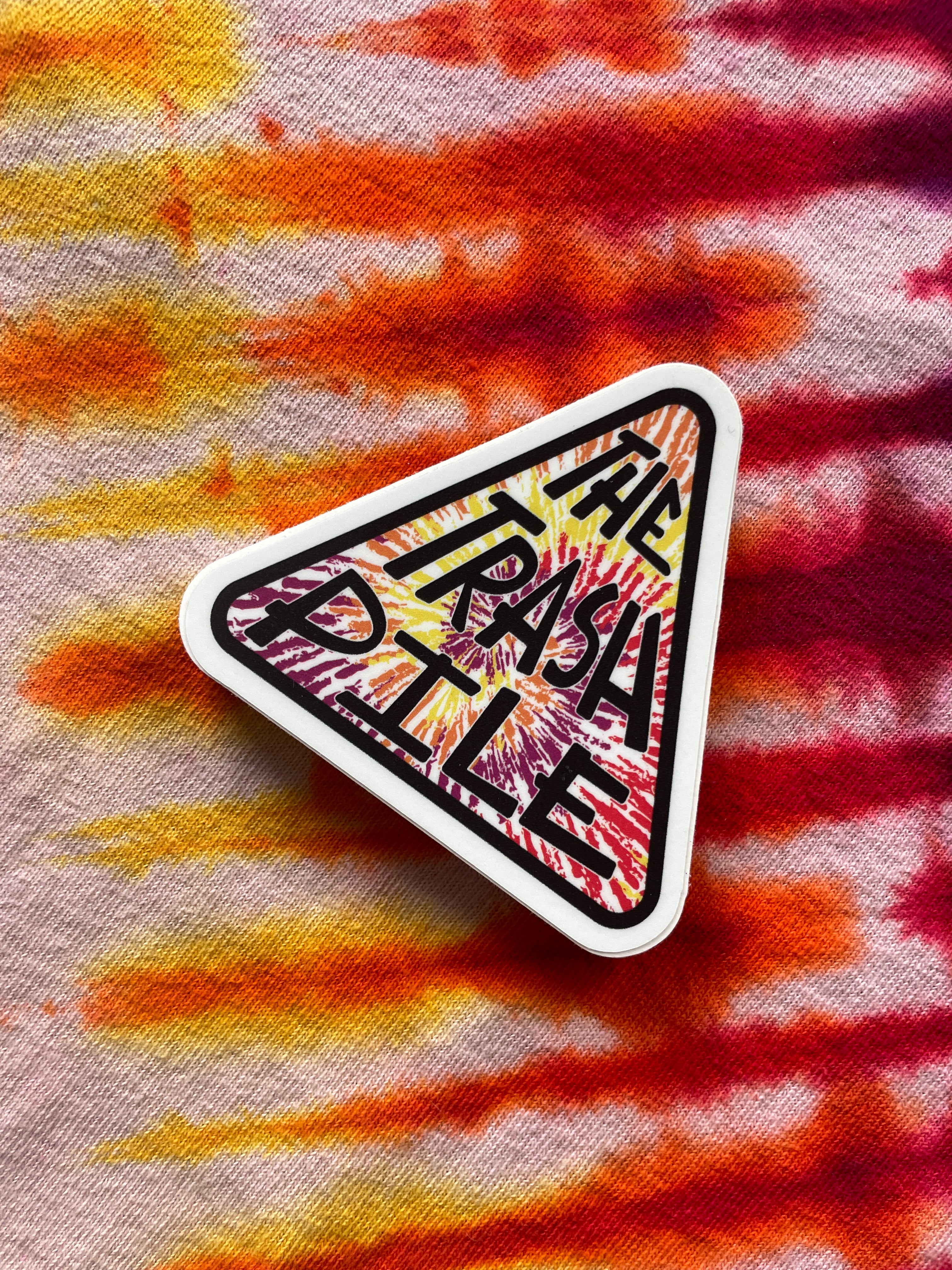 The Trash Pile Logo Sticker—OG Design—Multicolor Red, Orange, and Yellow