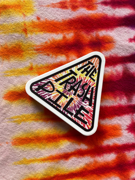 The Trash Pile Logo Sticker—OG Design—Multicolor Red, Orange, and Yellow