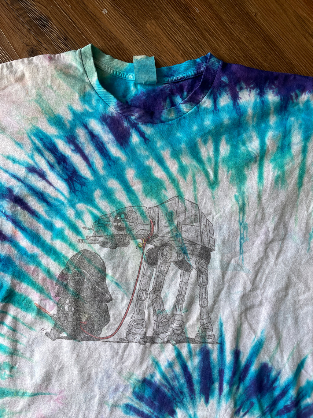 2XL Men’s Darth Vader and AT-AT Tie Dye T-Shirt | Star Wars Tie Dye Short Sleeve