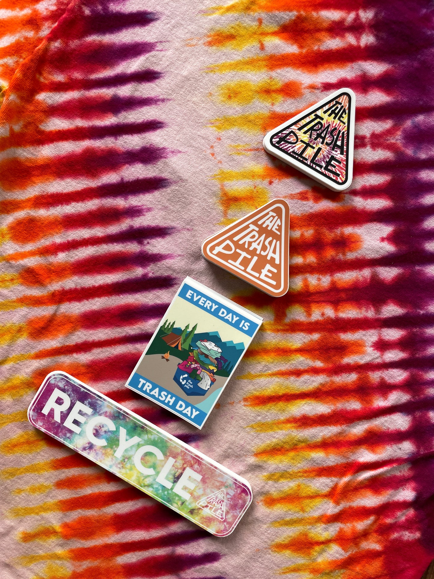 Recycle Tie Dye Bumper Sticker