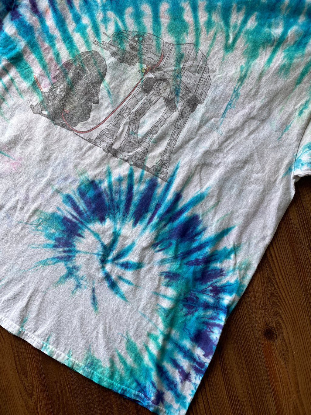 2XL Men’s Darth Vader and AT-AT Tie Dye T-Shirt | Star Wars Tie Dye Short Sleeve