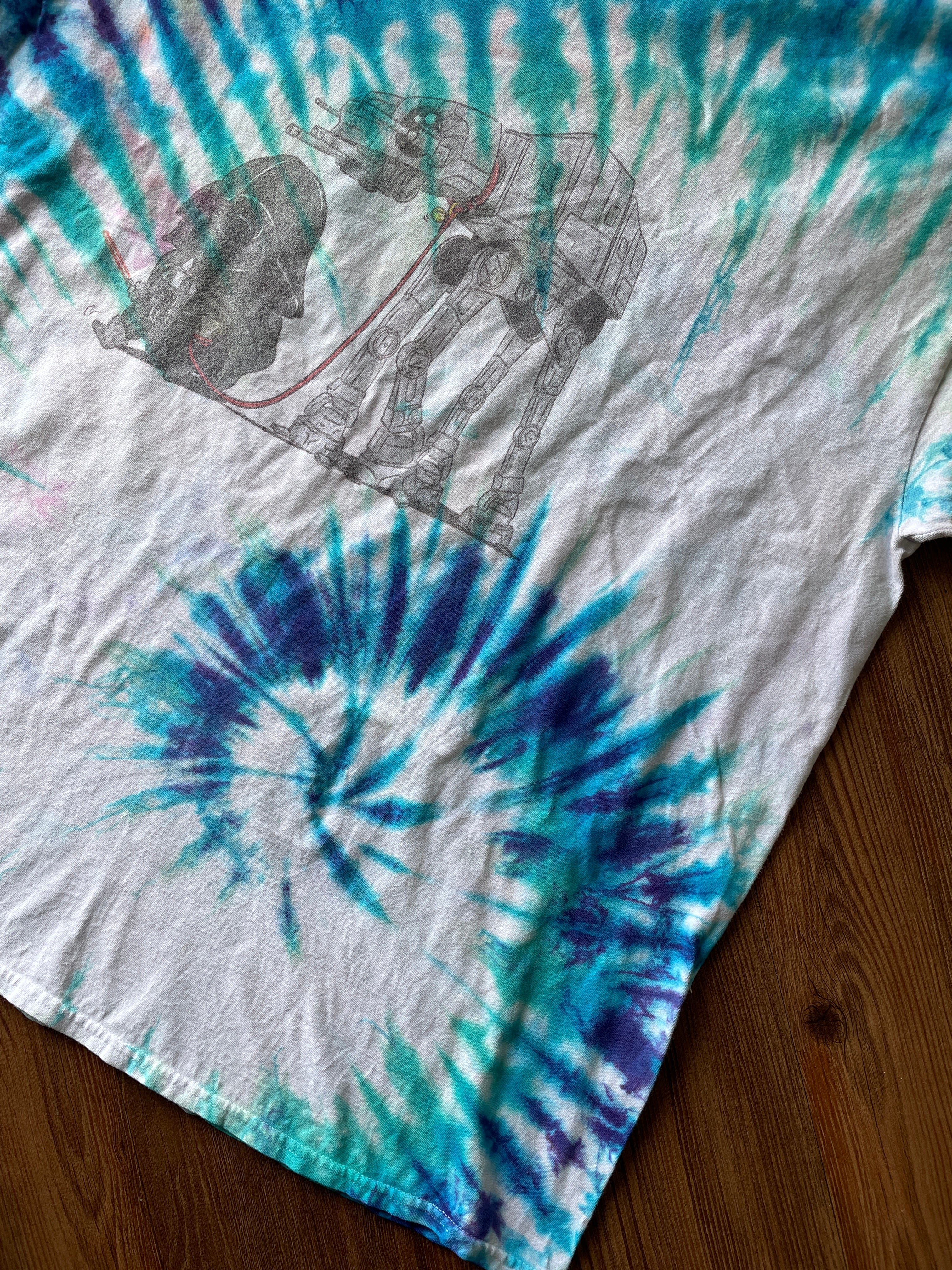 2XL Men’s Darth Vader and AT-AT Tie Dye T-Shirt | Star Wars Tie Dye Short Sleeve