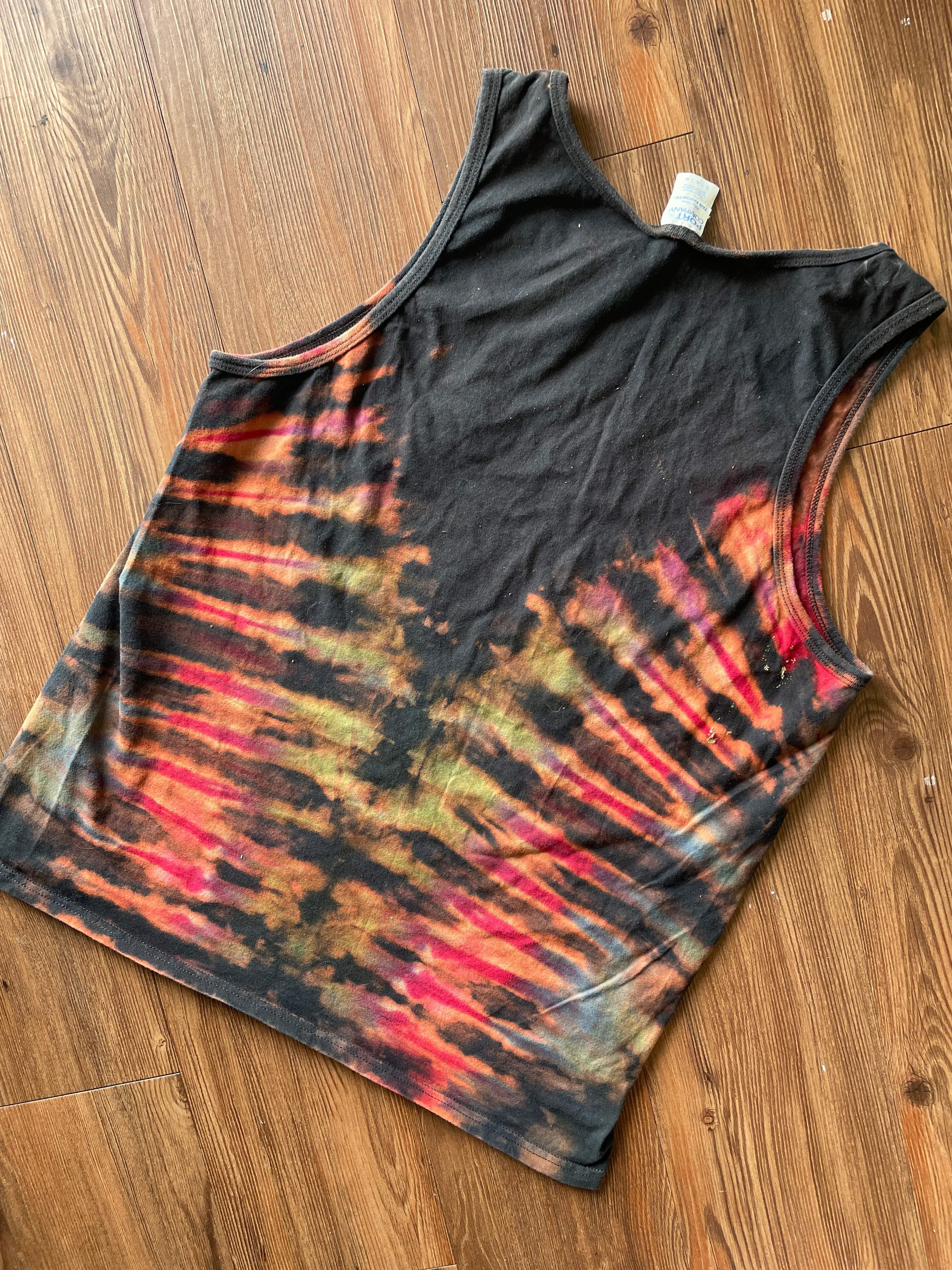 Large Men’s Climbing Tie Dye Tank Top | Rock Climber Outdoors Tie Dye Sleeveless Shirt