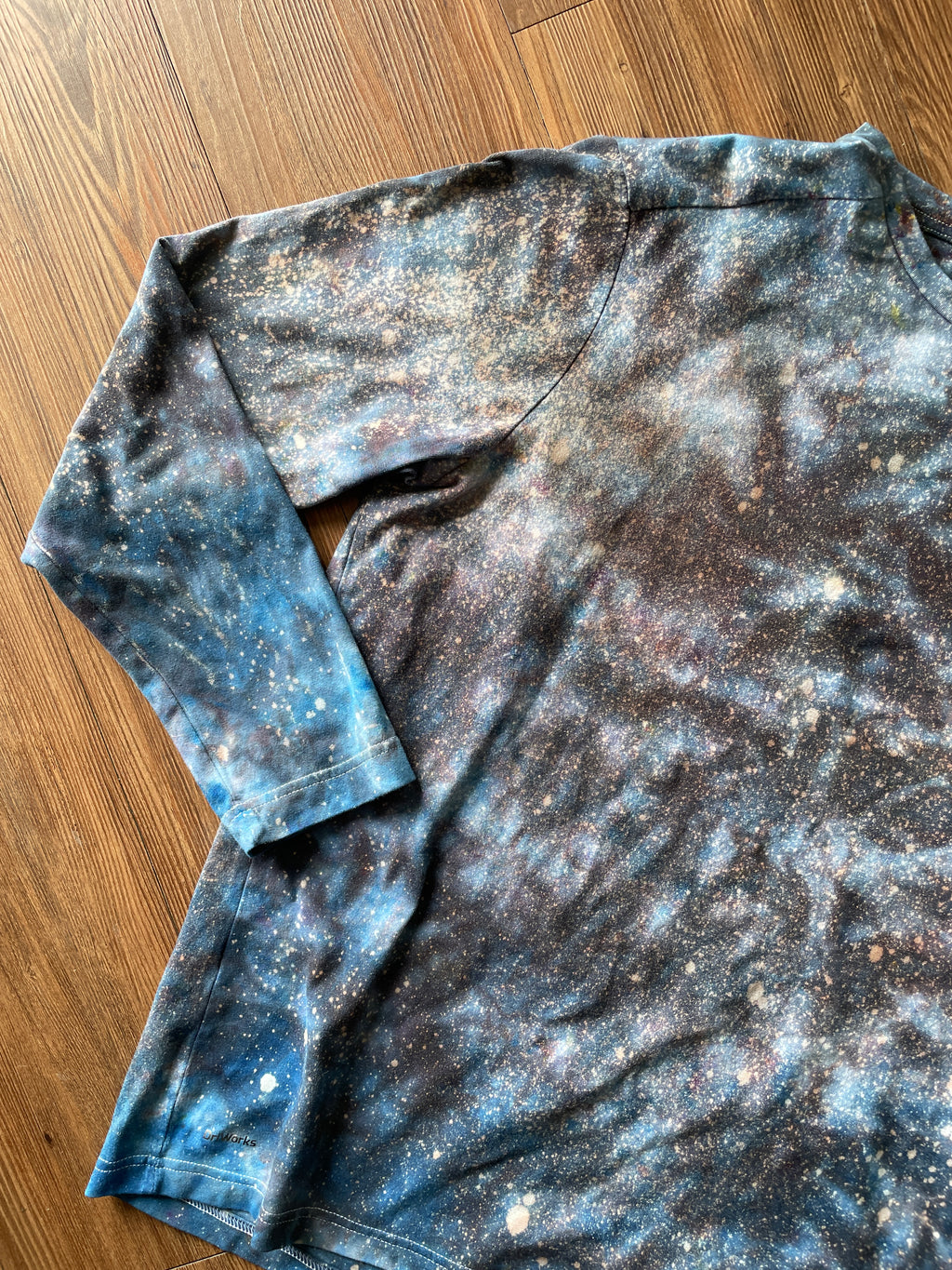 Large Men’s Blue Galaxy Dye Tie Dye Long Sleeve T-Shirt | Black and Blue Tie Dye Long Sleeve