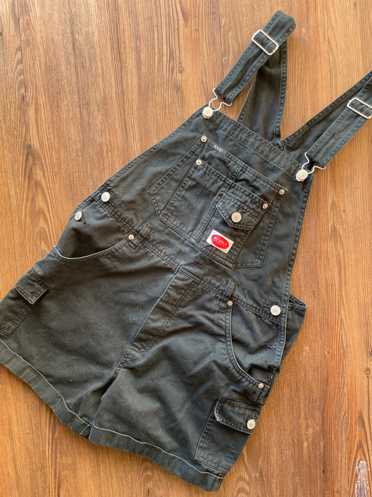 Large Women's Revort Black Short Overalls | READY TO TIE DYE