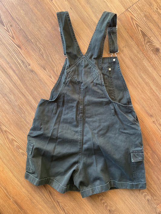 Large Women's Revort Black Short Overalls | READY TO TIE DYE