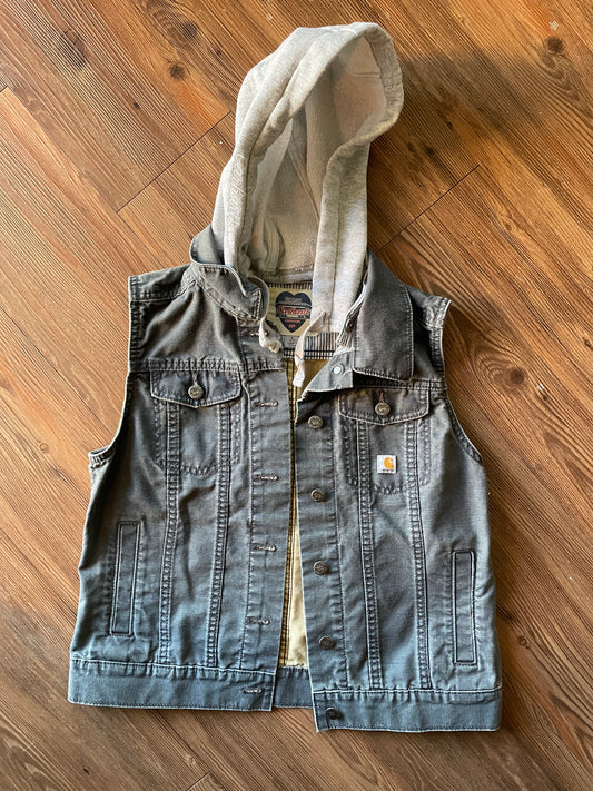 Small Women’s Carhartt Gray Tomgirl Hooded Vest