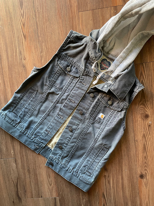 Small Women’s Carhartt Gray Tomgirl Hooded Vest