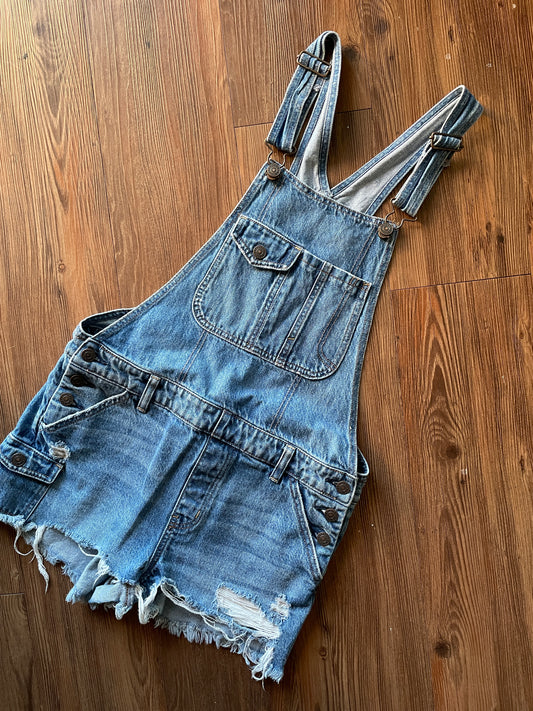 Women’s Small American Eagle Denim Tomgirl Overall Shorts