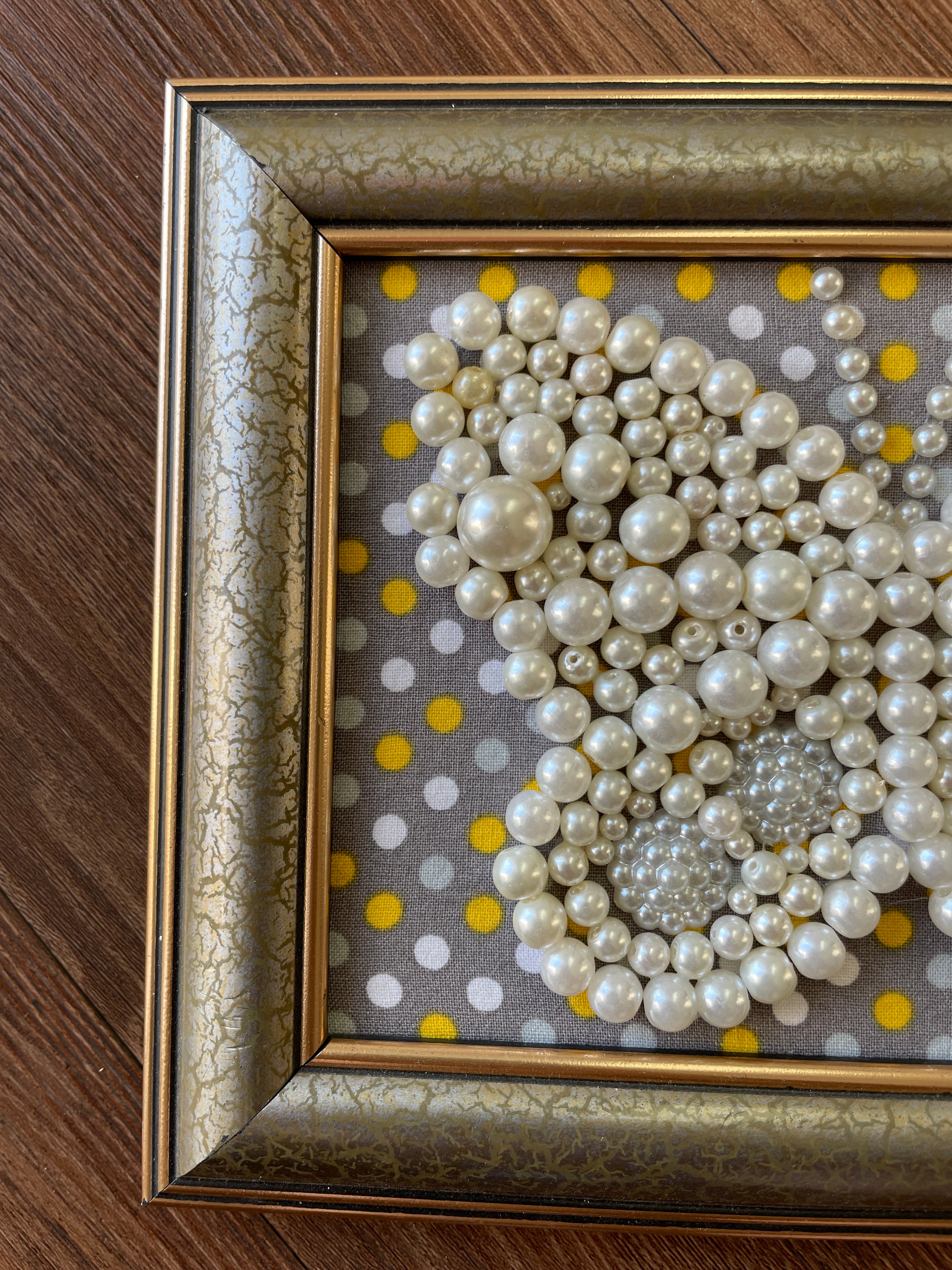 White, Gold, and Gray Framed Jewelry Butterfly Handmade with Over 15 Pieces of Vintage & Upcycled Jewelry