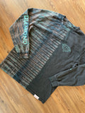 Large Men’s Utah Diamond Supply Co. Handmade Tie Dye T-Shirt | Black and Blue Pleated Tie Dye Long Sleeve