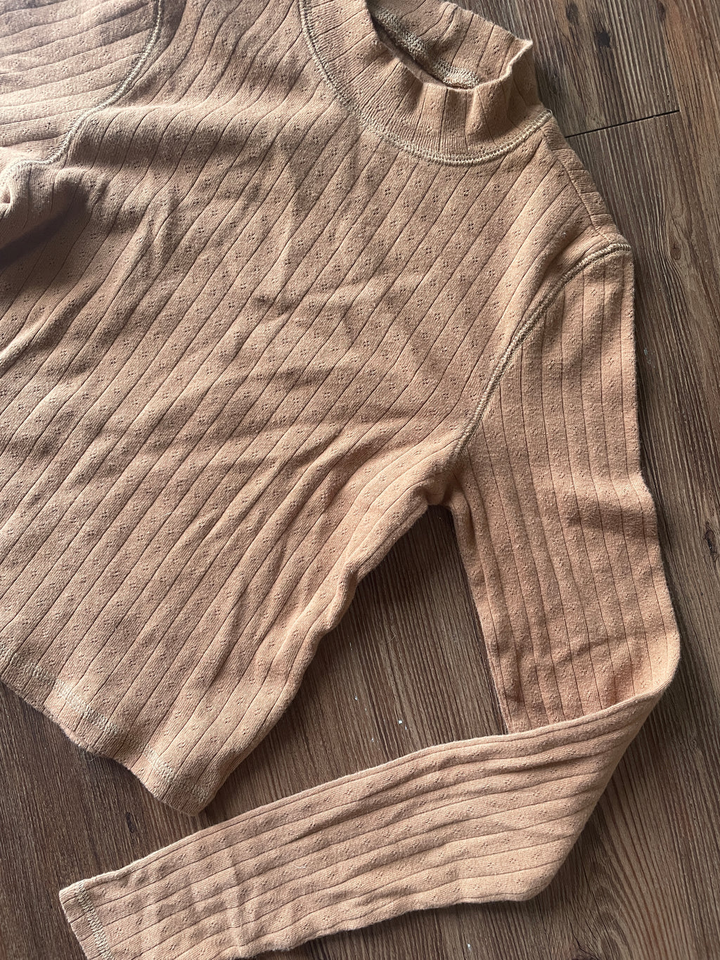 Women’s Small Aerie by American Eagle Burnt Orange Ribbed Mock Neck Long Sleeve Crop Top