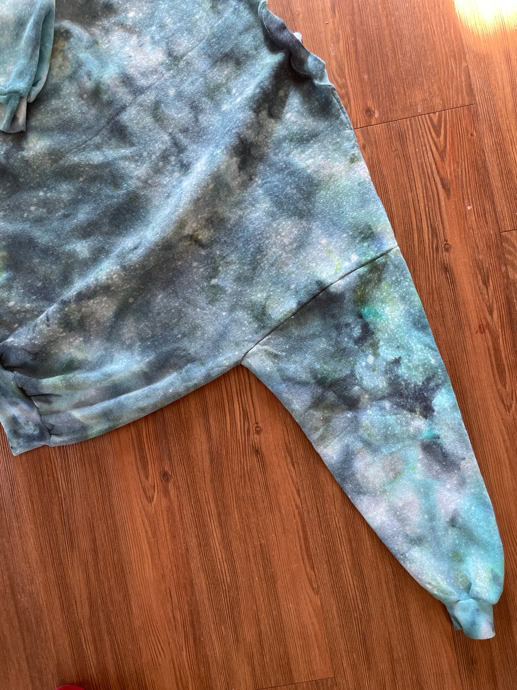 XXL Men’s Jerzee's Handmade Tie Dye Crewneck Sweatshirt | Blue and White Ice Dye Tie Dye Long Sleeve