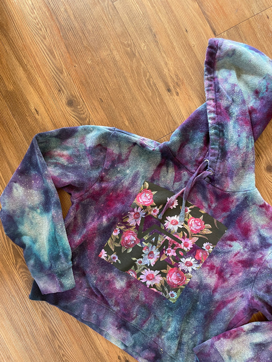 Medium Women's Vans Handmade Tie Dye Hoodie | Dark Blue and Purple Galaxy Ice Dye Tie Dye Long Sleeve Sweatshirt