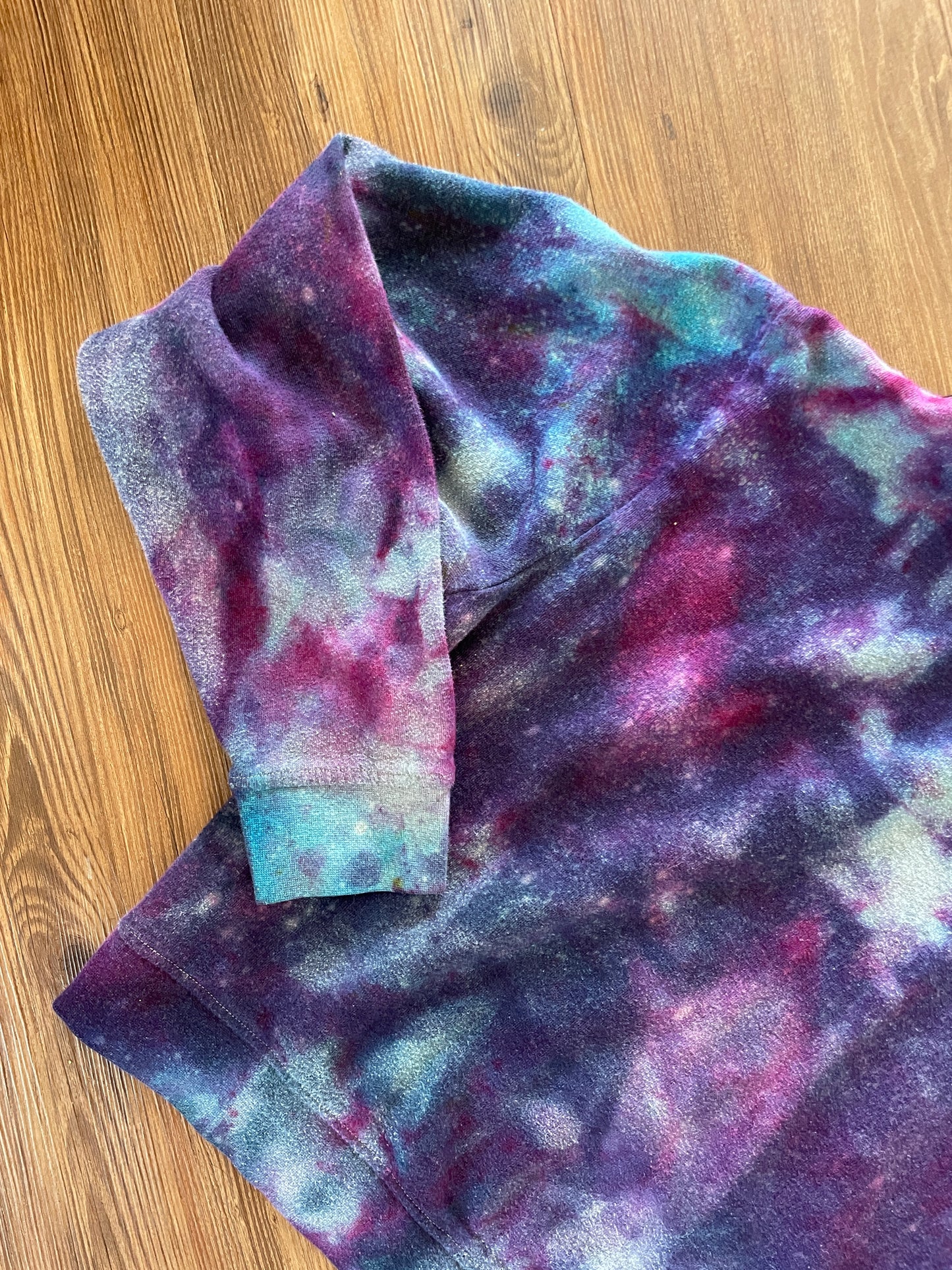 Medium Women's Vans Handmade Tie Dye Hoodie | Dark Blue and Purple Galaxy Ice Dye Tie Dye Long Sleeve Sweatshirt