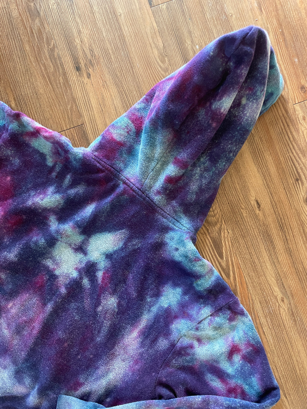 Medium Women's Vans Handmade Tie Dye Hoodie | Dark Blue and Purple Galaxy Ice Dye Tie Dye Long Sleeve Sweatshirt