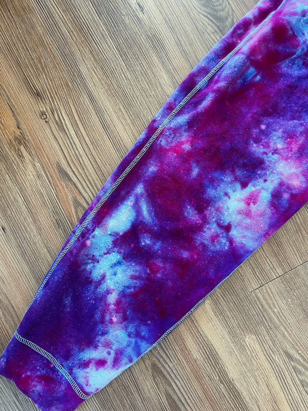 Small Women's Handmade Galaxy Tie Dye Casual Pants | Blue, Pink, and Purple Tie Dye Activewear Bottoms
