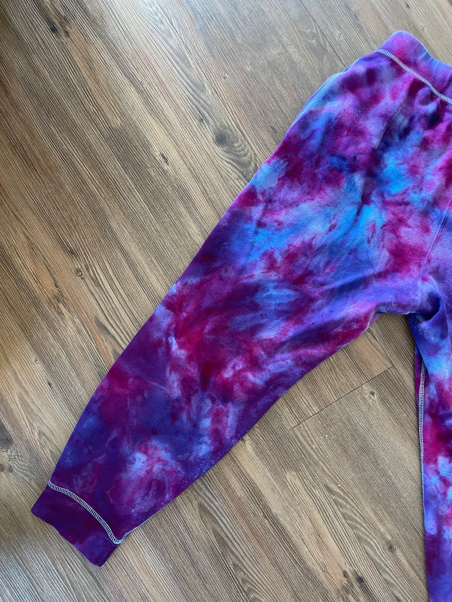 Small Women's Handmade Galaxy Tie Dye Casual Pants | Blue, Pink, and Purple Tie Dye Activewear Bottoms