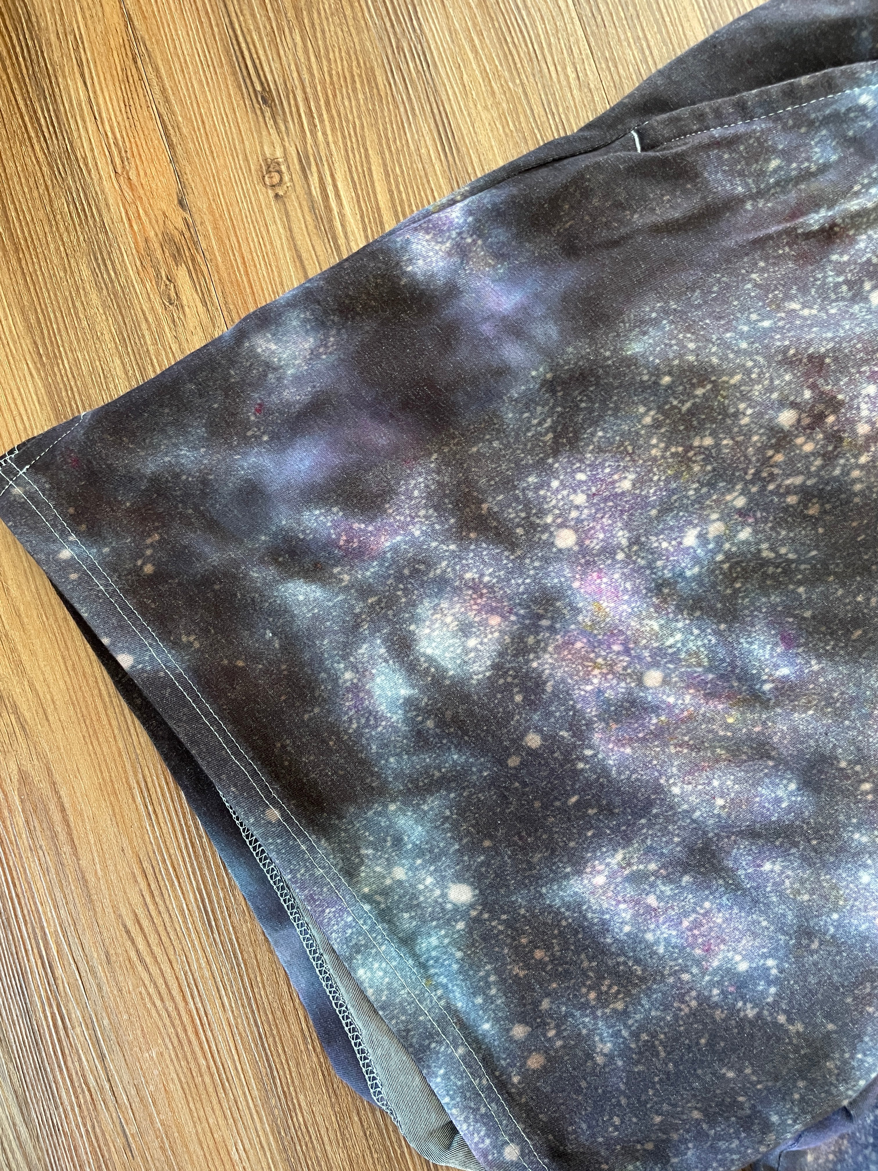 4XL Men’s Nike Handmade Tie Dye Short | Black and Purple Galaxy Ice Dye Casual Shorts