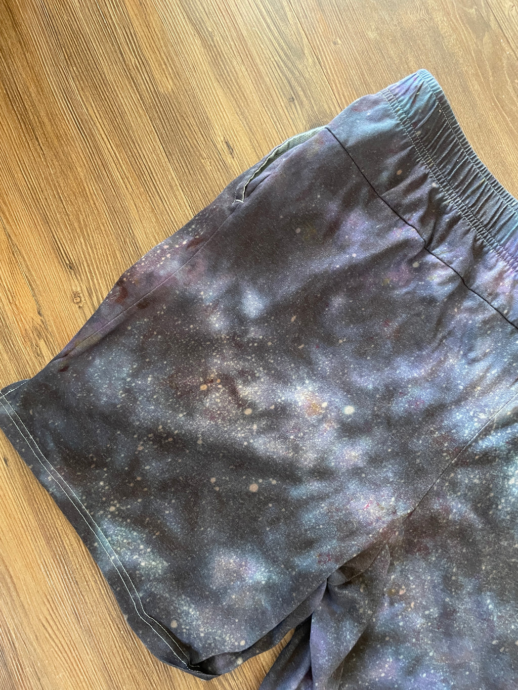 4XL Men’s Nike Handmade Tie Dye Short | Black and Purple Galaxy Ice Dye Casual Shorts