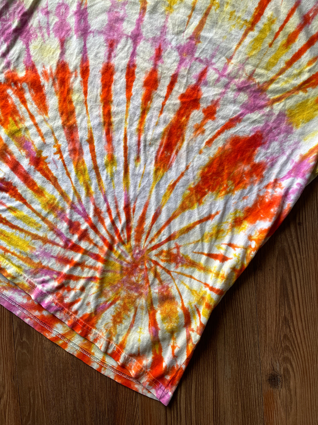 XL Women’s Speak Up, Speak Out Tie Dye T-Shirt | Red, Orange, Yellow, and Pink Spiral ShortSleeve