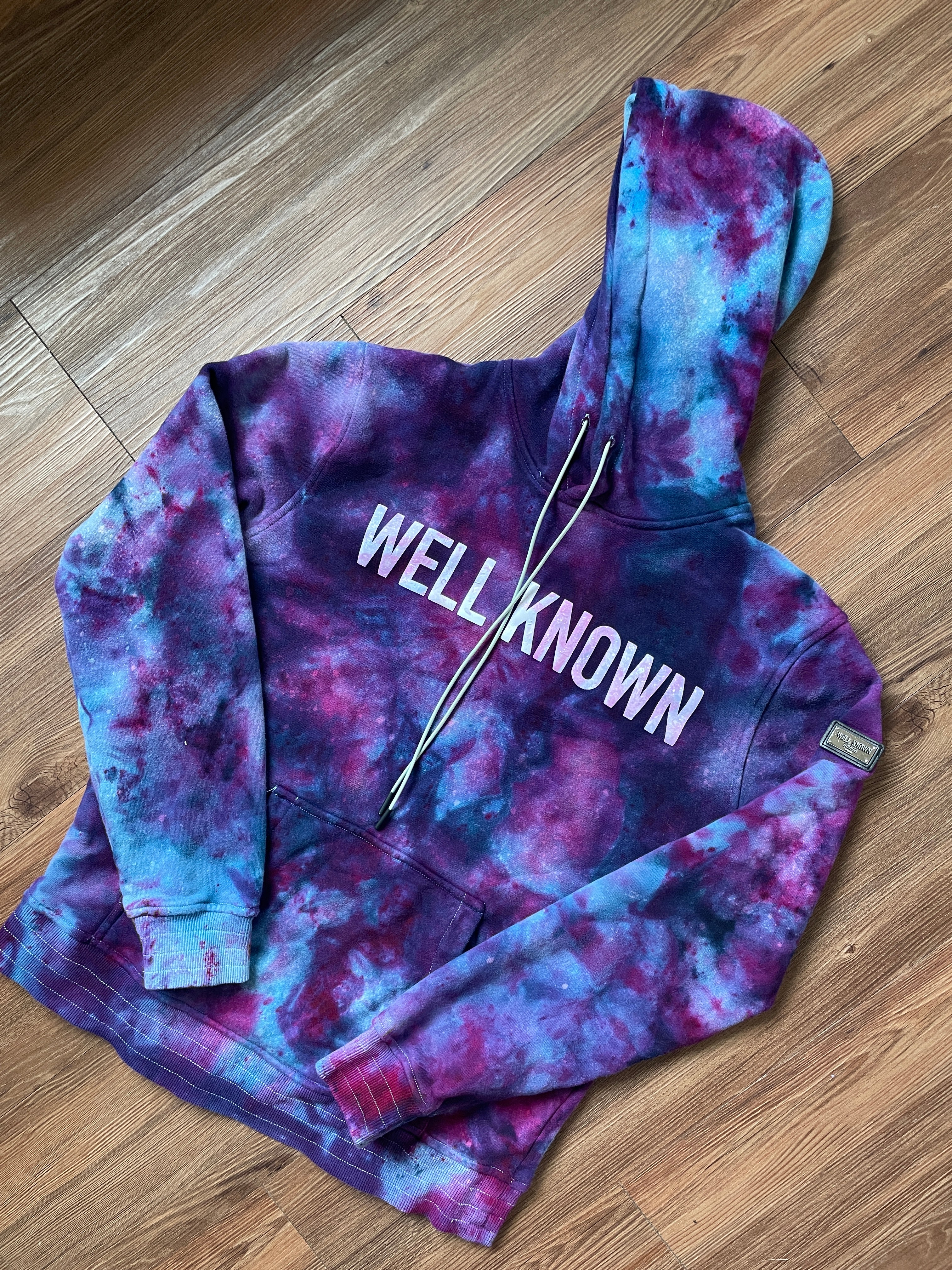 Large Men’s Well Known Galaxy Tie Dye Sweatshirt | Pastel Purple Ice Dye Long Sleeve Hoodie