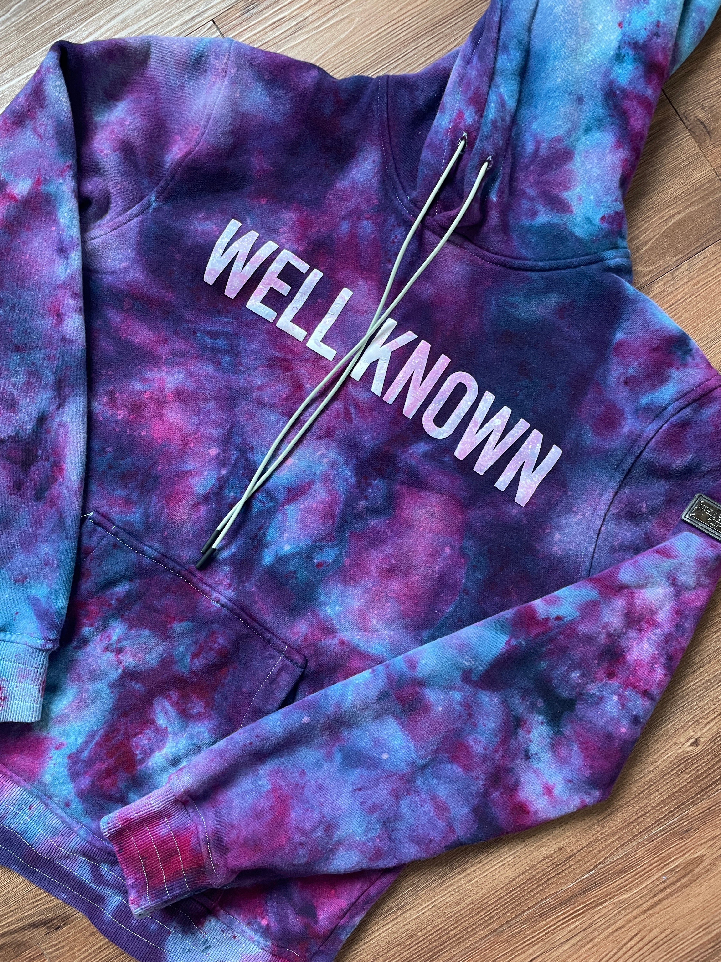 Large Men’s Well Known Galaxy Tie Dye Sweatshirt | Pastel Purple Ice Dye Long Sleeve Hoodie